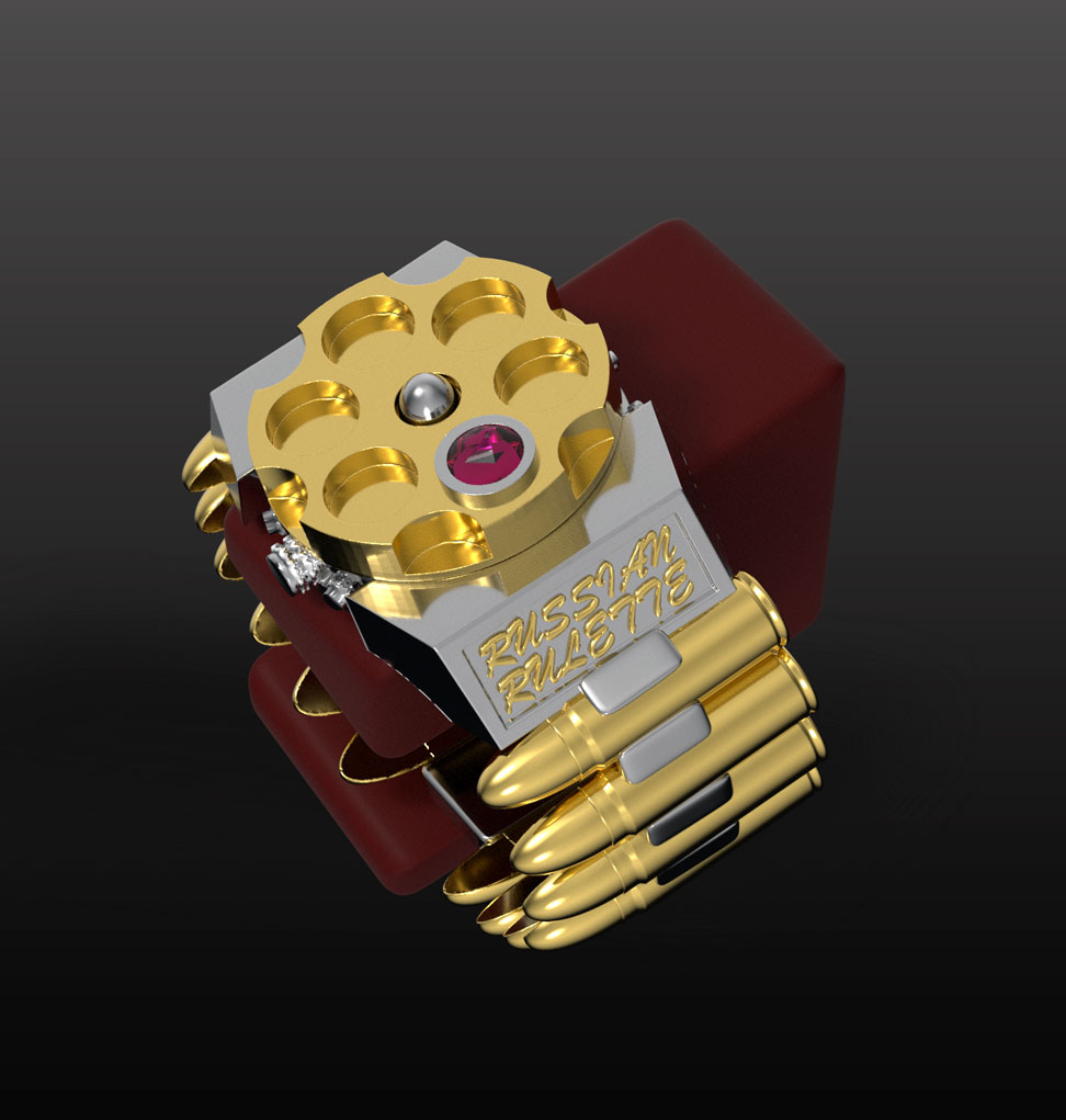 Браслет часы "Русская рулетка" с крышкой. вариант 5