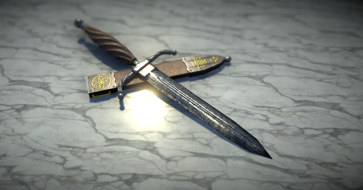 Модель кинжала с дамской сталью для Unity