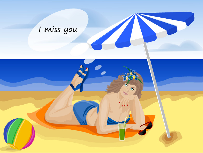 девушка на пляже