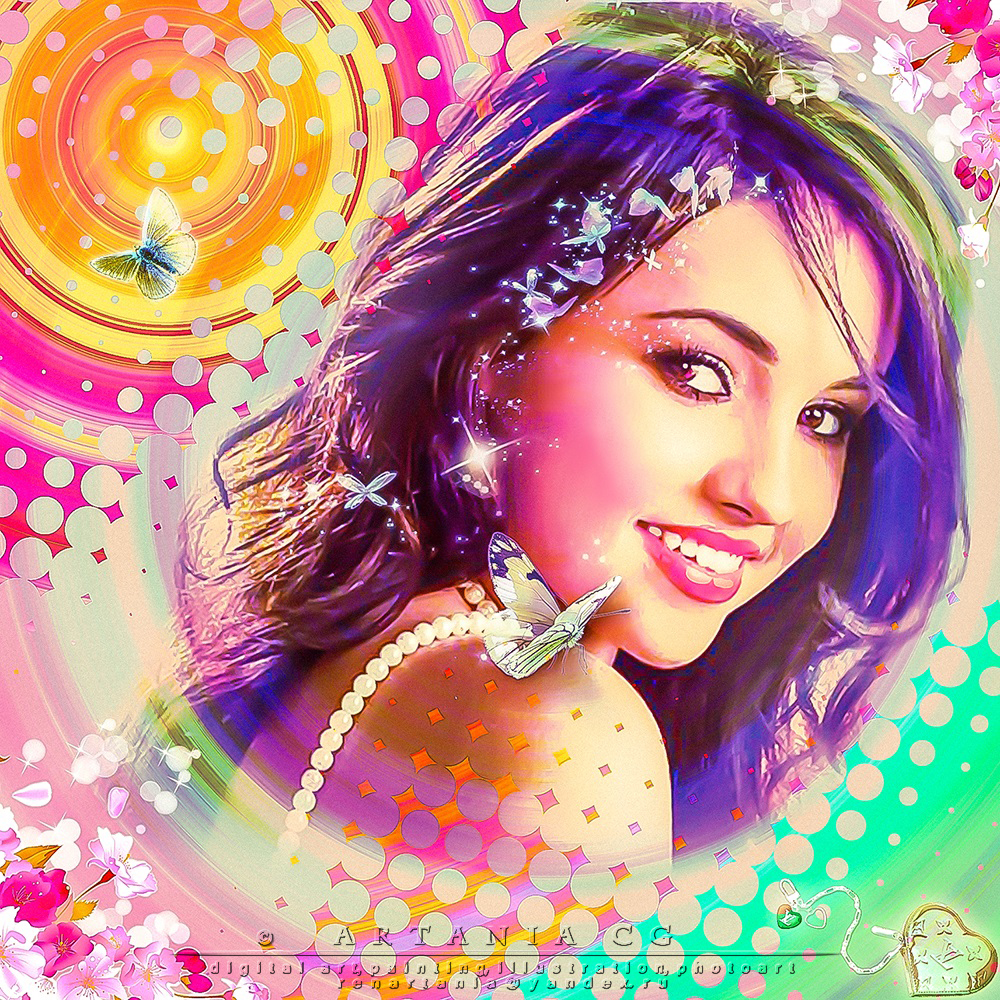 Арт-обработка фото с эффектами для иллюстрации