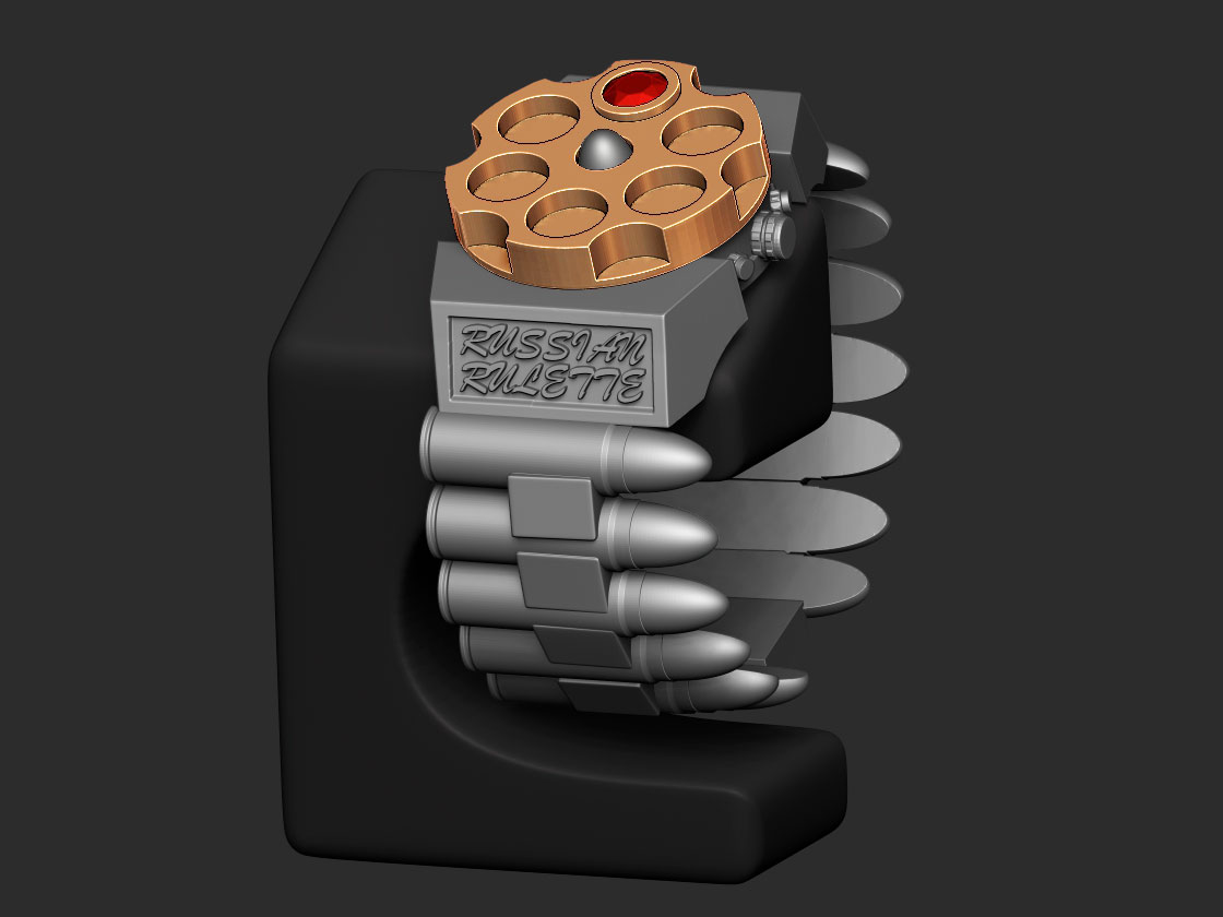 Часы-браслет с крышкой "Русская рулетка"