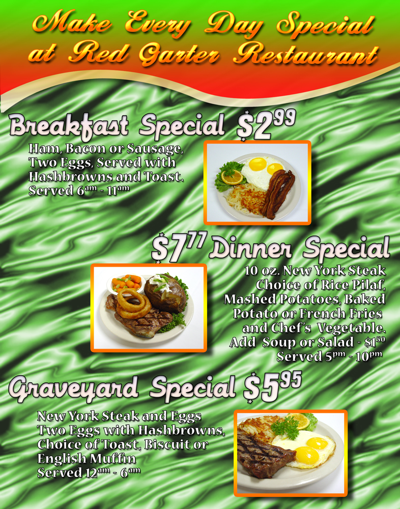 Постер для ресторана американского казино "Red Garter"