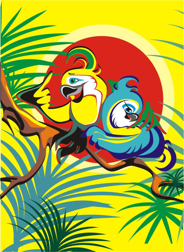 Оформление окон кафе "Камилла-джунгли"