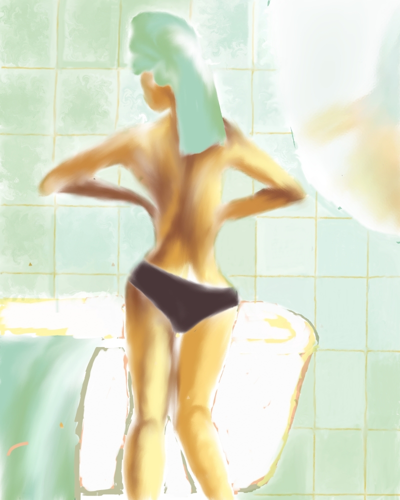 В ванной (рабочий эскиз)