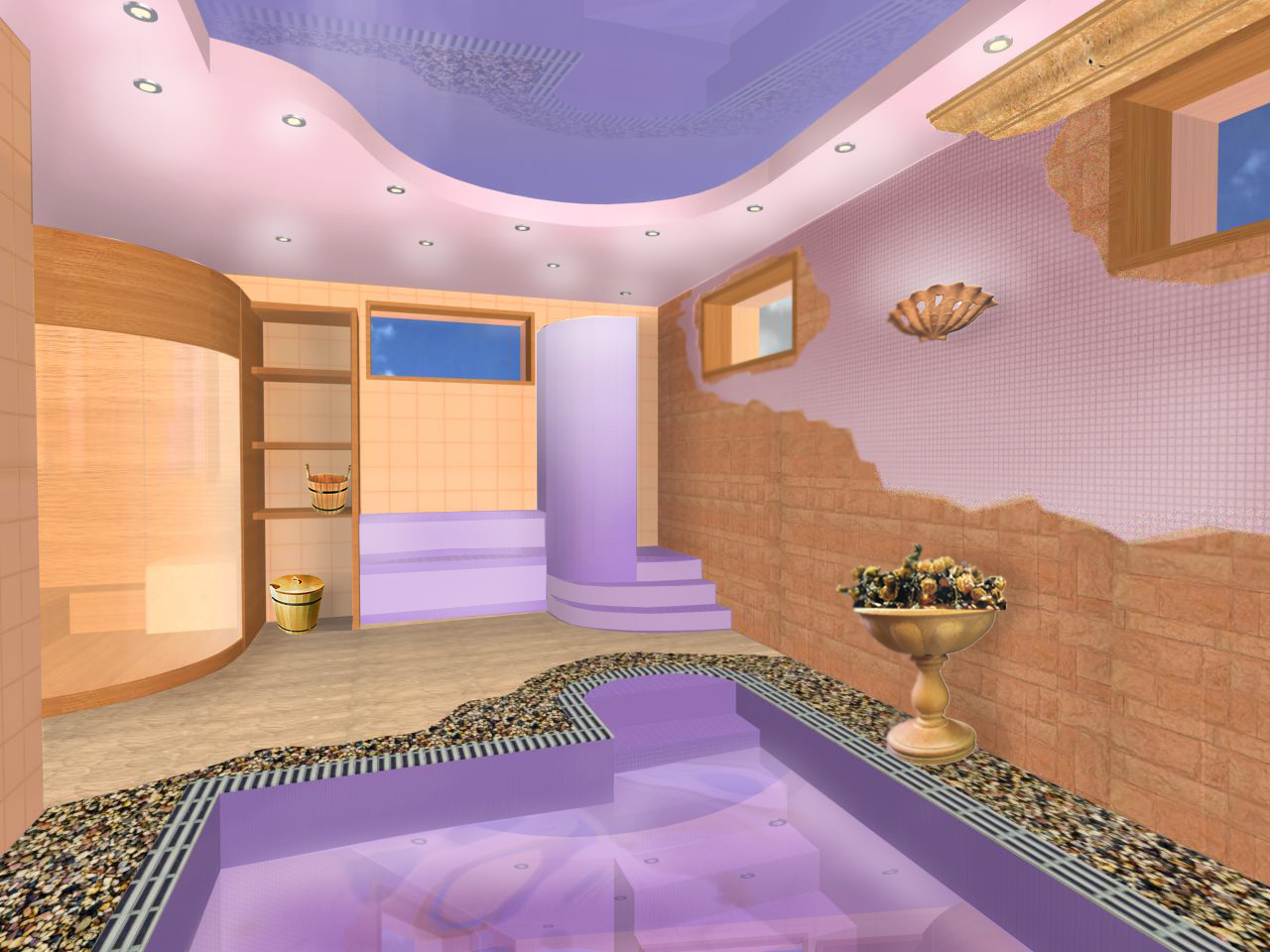 Зона бассейна (сауна) - вид 2