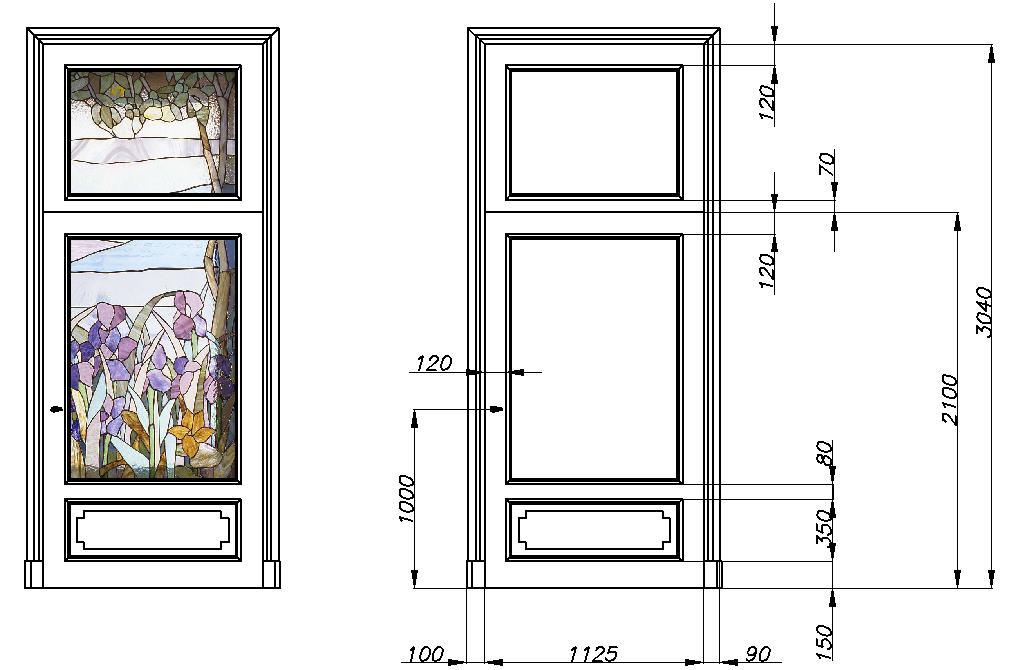 дверь с витражом 1