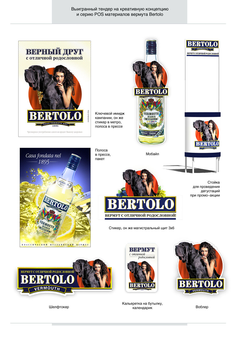 вермут "Bertolo" - креативная концепция и дизайн POS