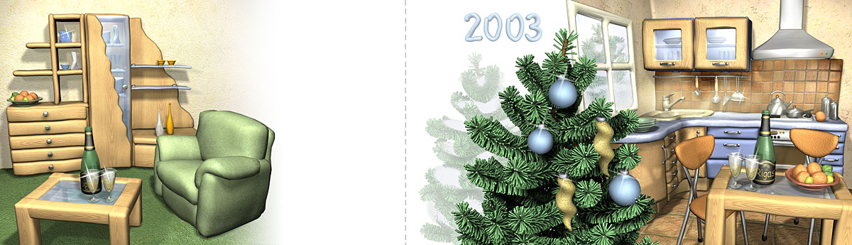 Новогодняя открытка для мебельной фирмы