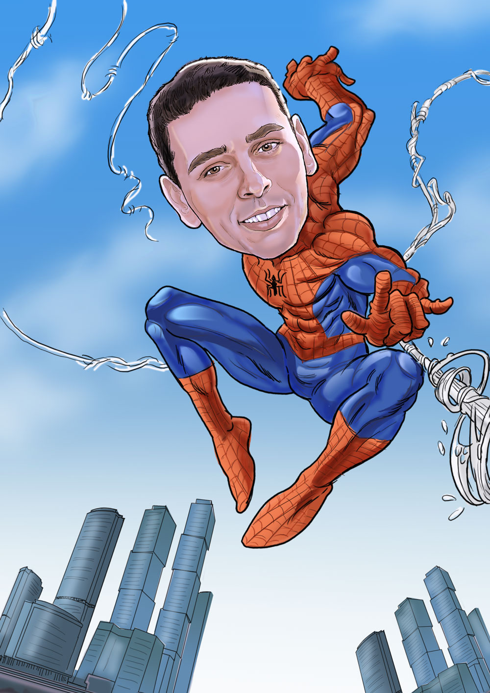 шарж компьютерный по фото на заказ