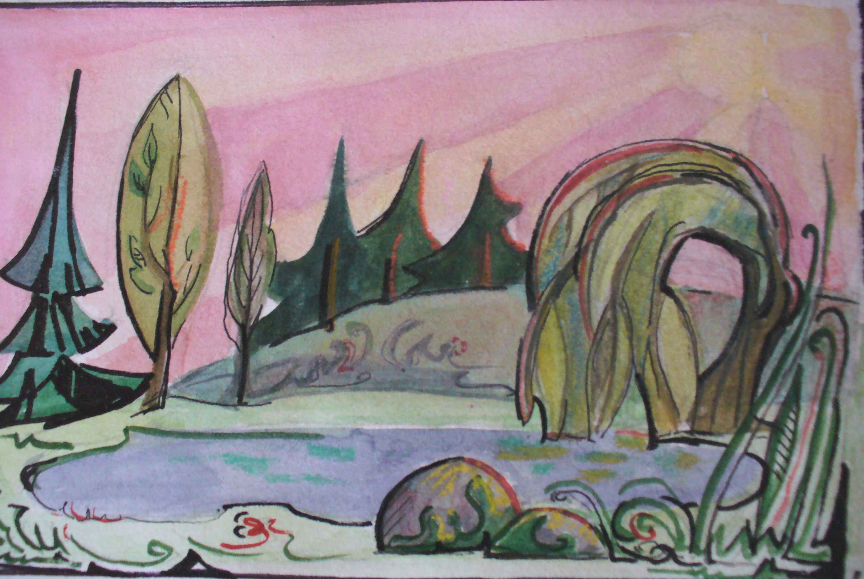 акварель графика