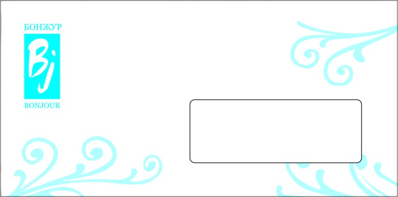 Дизайн евро-конверта для школы-студии "Бонжур"