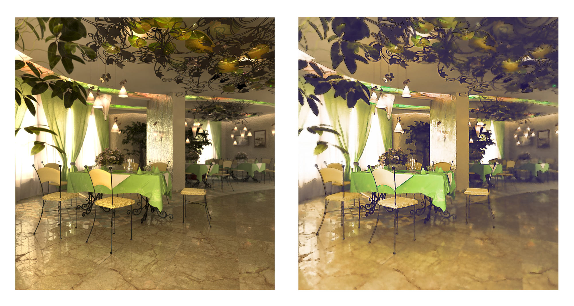 Визуализация кафе.