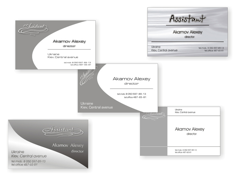 Разработка лого и визитки для компании "Assistant"