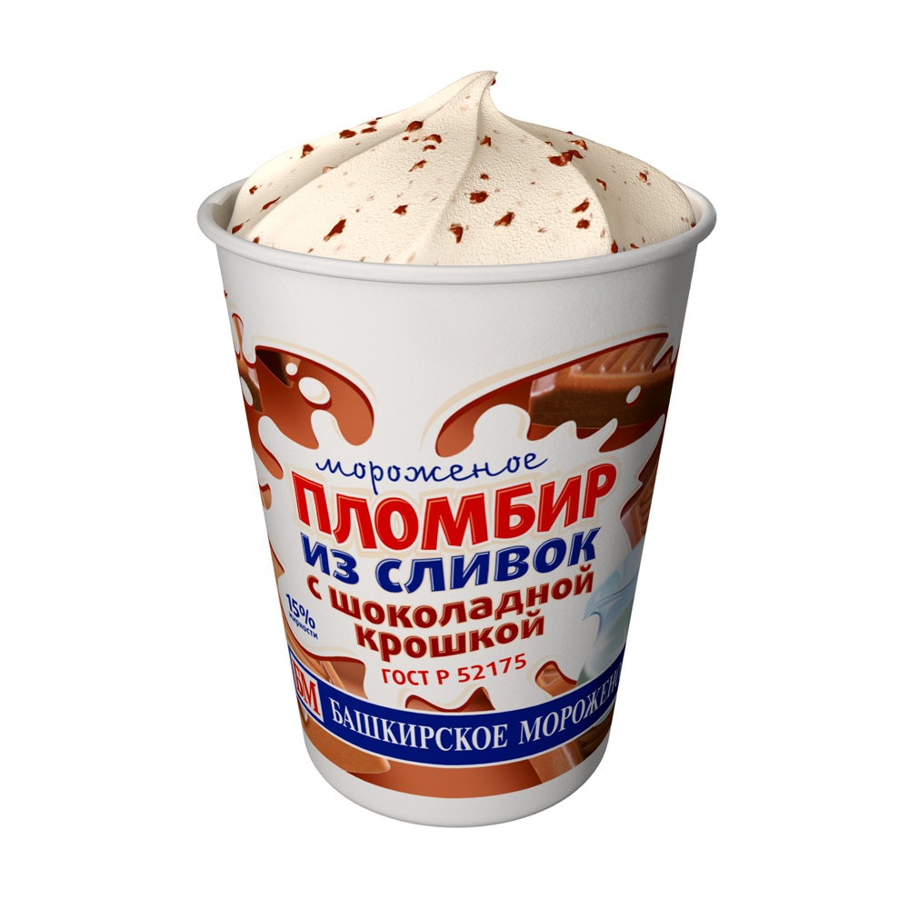 Пломбир из сливок с шоколадной крошкой