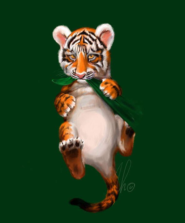 Тигренок. Эскиз для аэрографии.