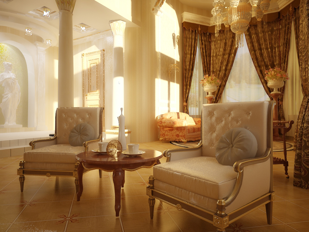 гостинная в коттедже