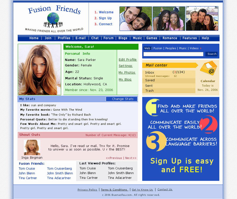 Дизан для иностранного портала