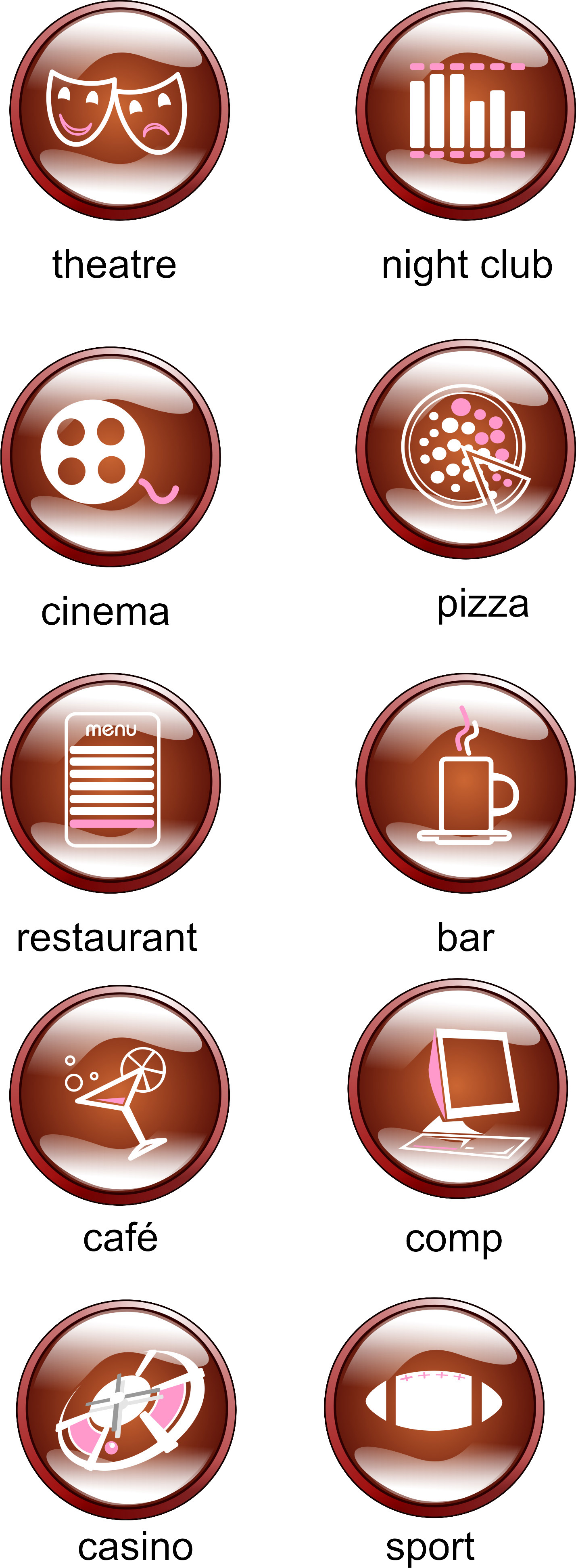 Иконки для развлекательного портала