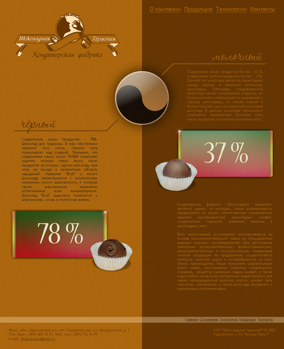 Главная для "Шоколадной гармонии"