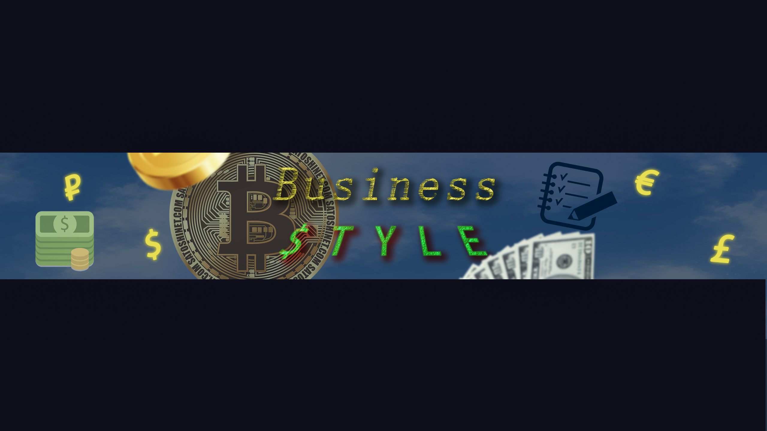 шапка для Ютуб канала в стили "Business" 