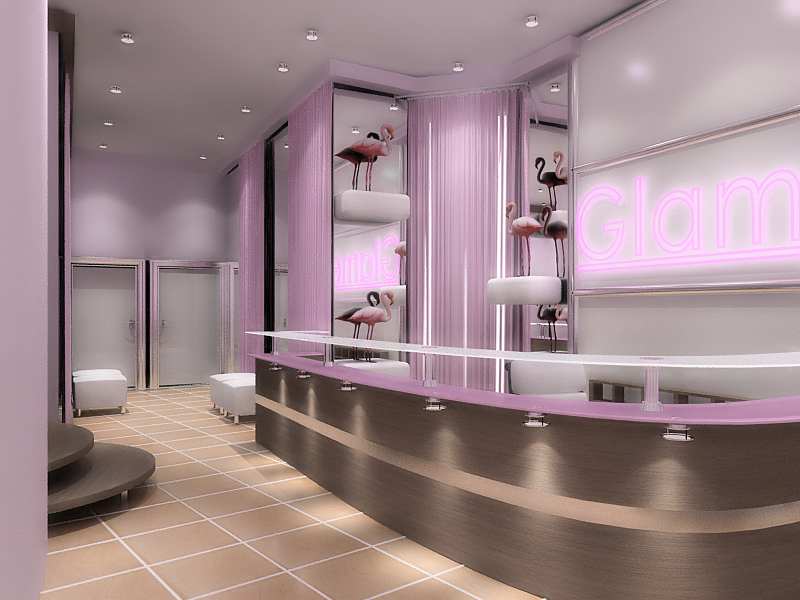 ресепшен в гламурном фитнес центре