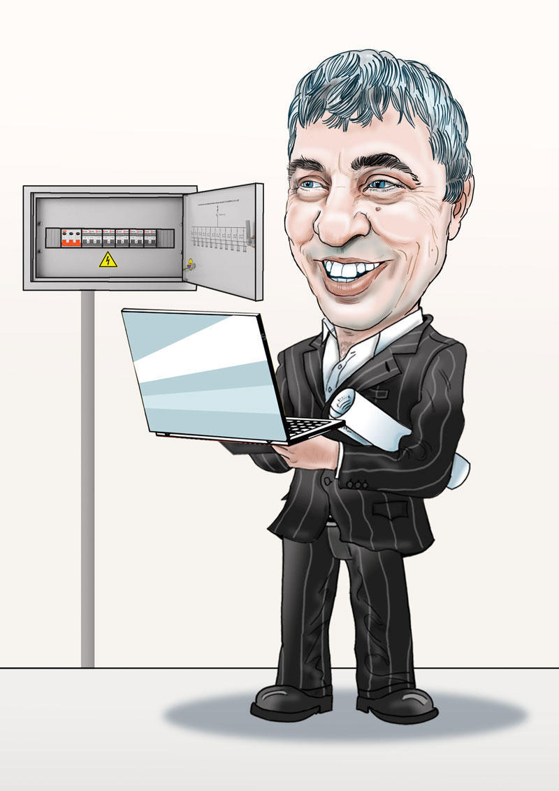 шарж на электрика