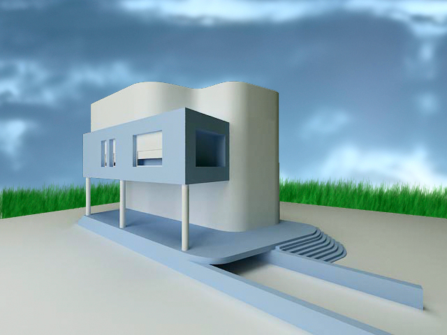 Объёмное представление загородного дома № 2.