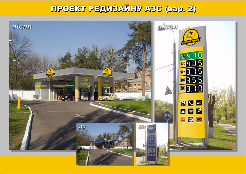 Редизайн АЗС "ТНК" в "Золотой гепард"