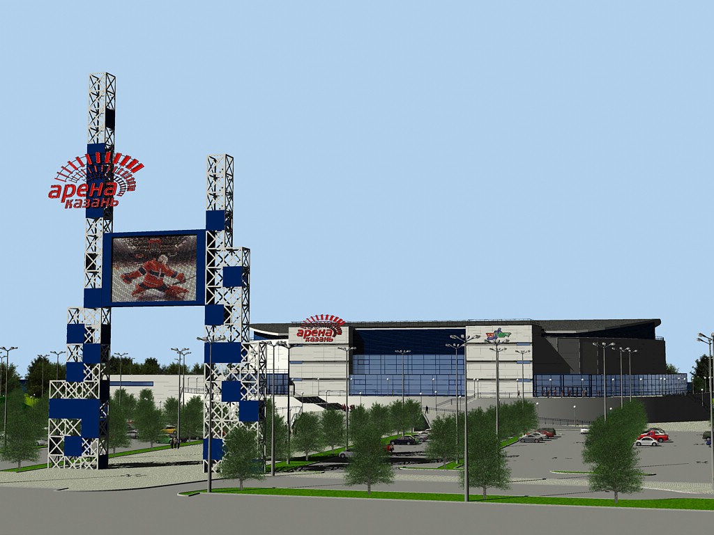 Главные ворота и логотип "Татнефть-Арена".