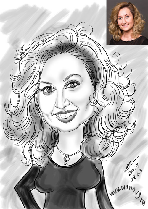 шарж на девушку