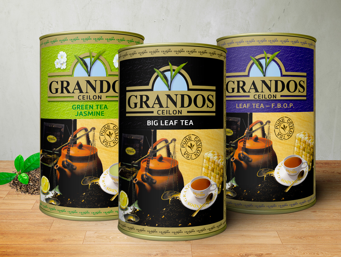 Дизайн этикетки тубы чая «Grandos»