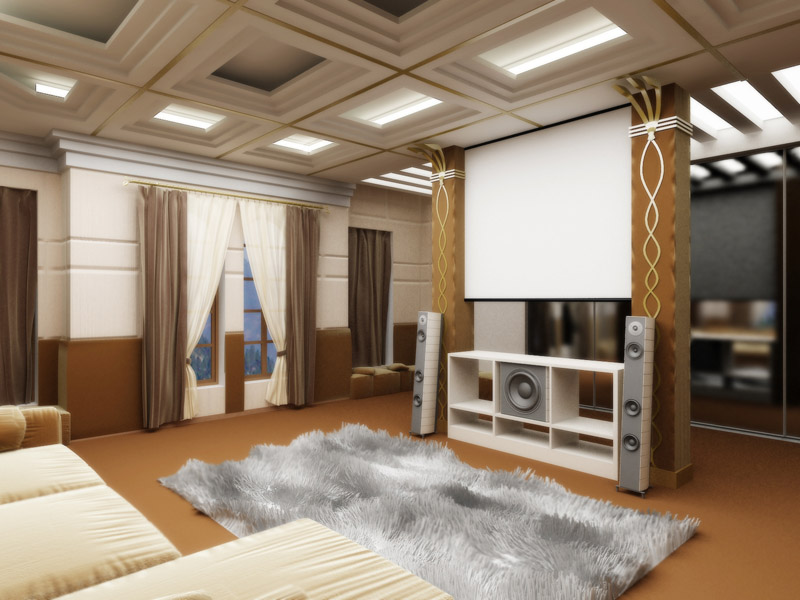 домашний кинотеатр в коттедже