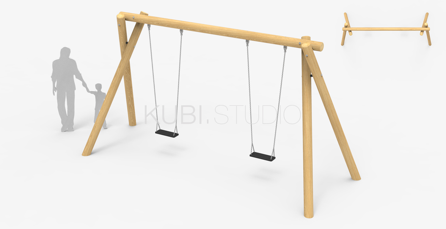 Двойная качель в эко стиле