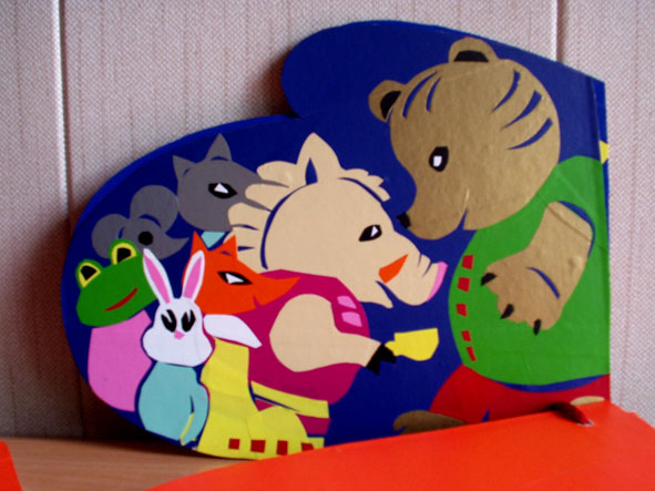 макет книжки "рукавичка"