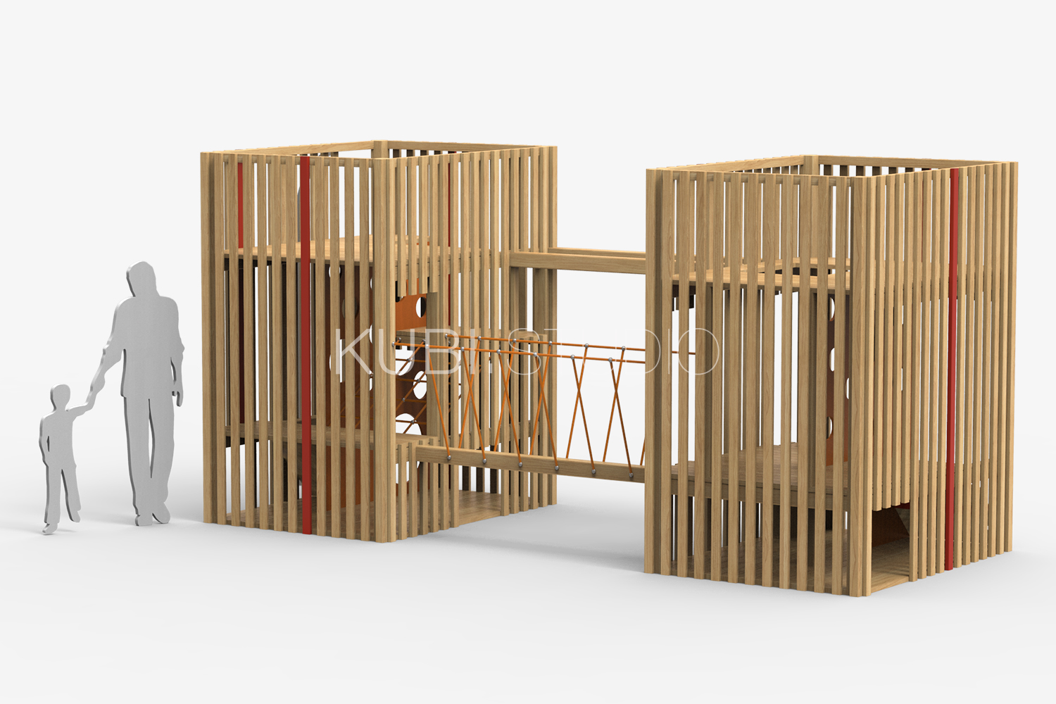 Детская площадка 2 малых башни