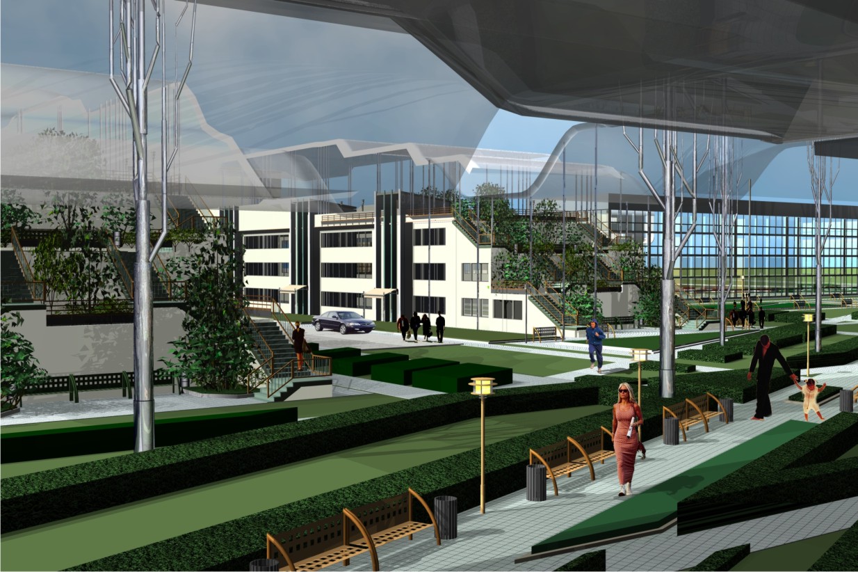 Экспериментальный жилой комплекс с применением тентовых конструкций