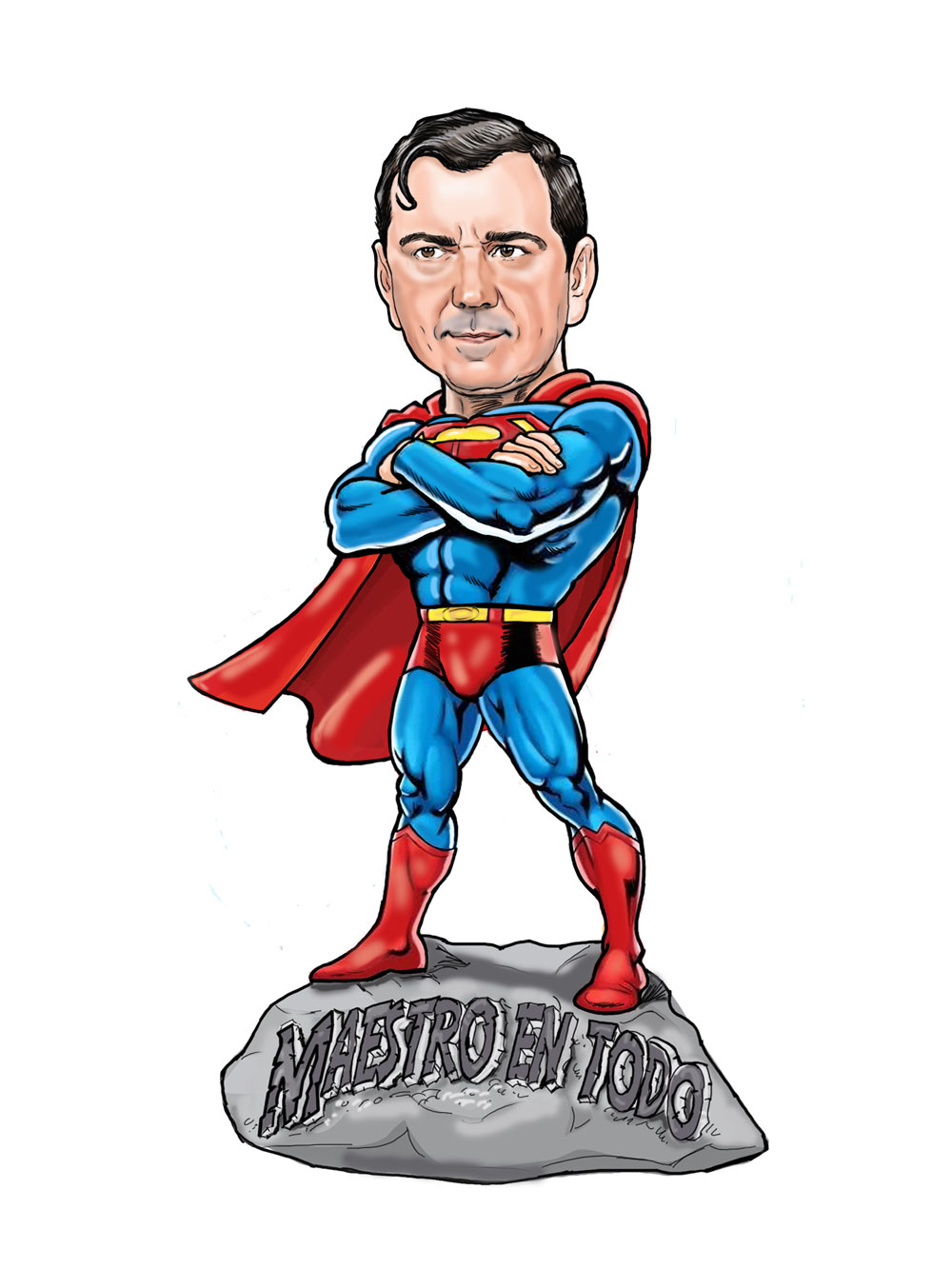 шарж на супергероя 