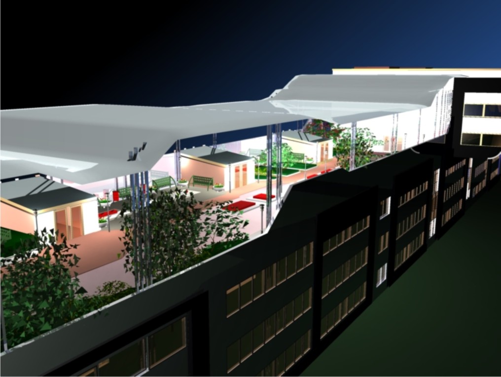 Экспериментальный жилой комплекс с применением тентовых конструкций