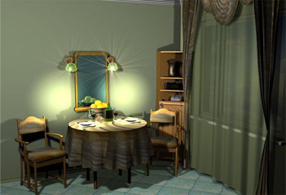 Проект кухни.Вечернее освещение