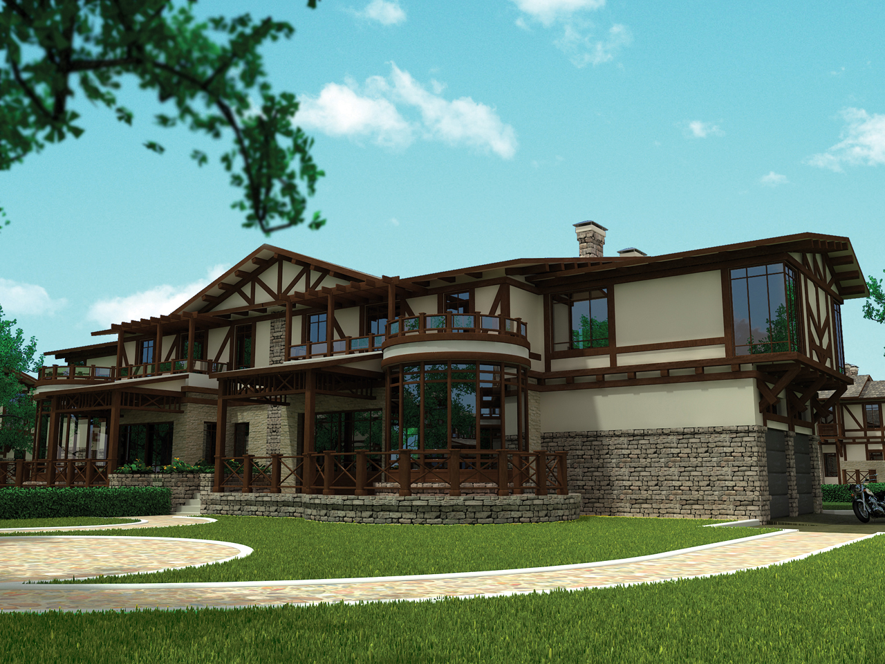 Блокированный дом в стиле "кантри"