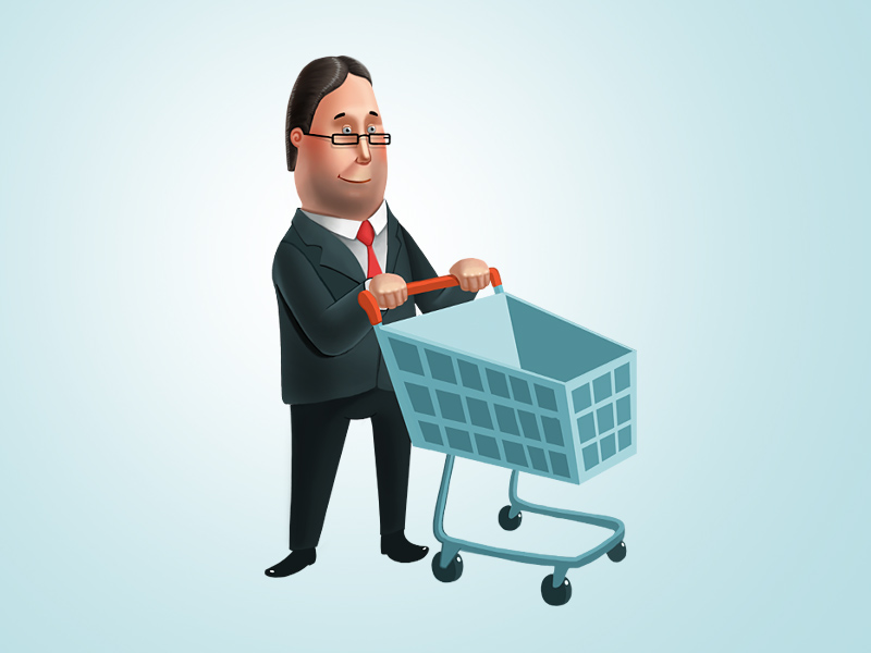 В магазин за покупками.