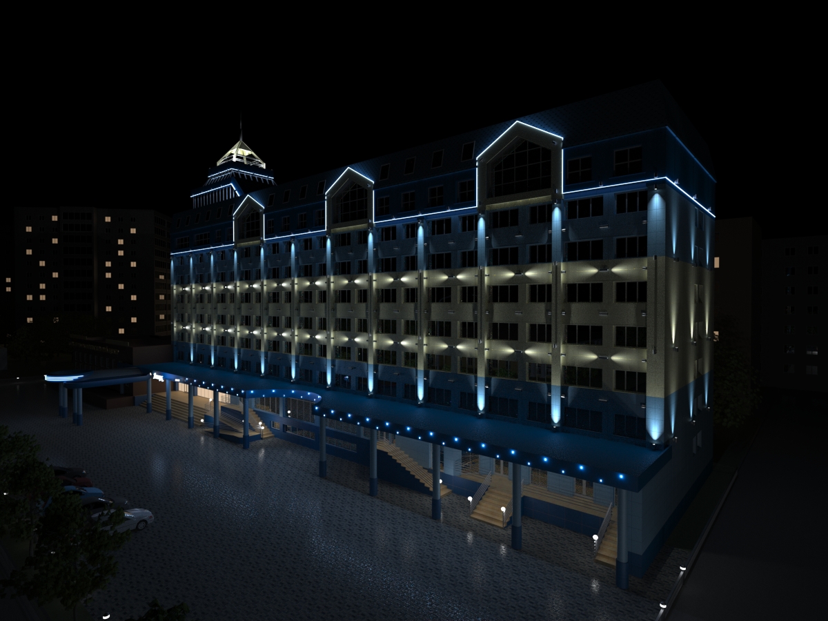 Гостиница "Липецк" (подсветка 2)