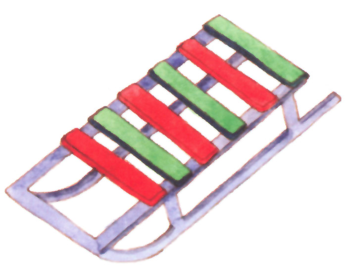 акварель "санки"