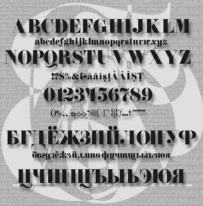 Акцидентный наборный шрифт SHOPEN SV формат TTF/OTF