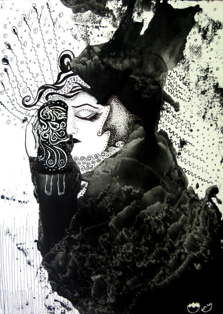 "Моя куколка" (монотипия)