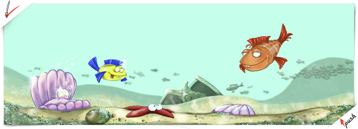 Морское дно – Иллюстрация для сайта дет.лагеря