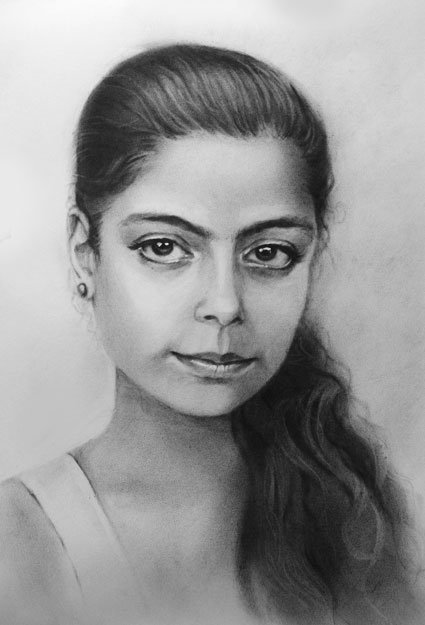 портрет сухой кистью