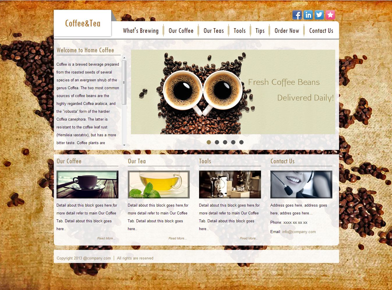 Верстка coffee-tea