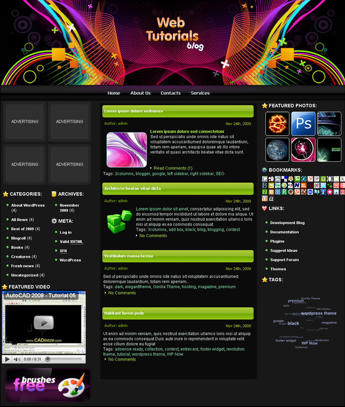 Template Web tutorials