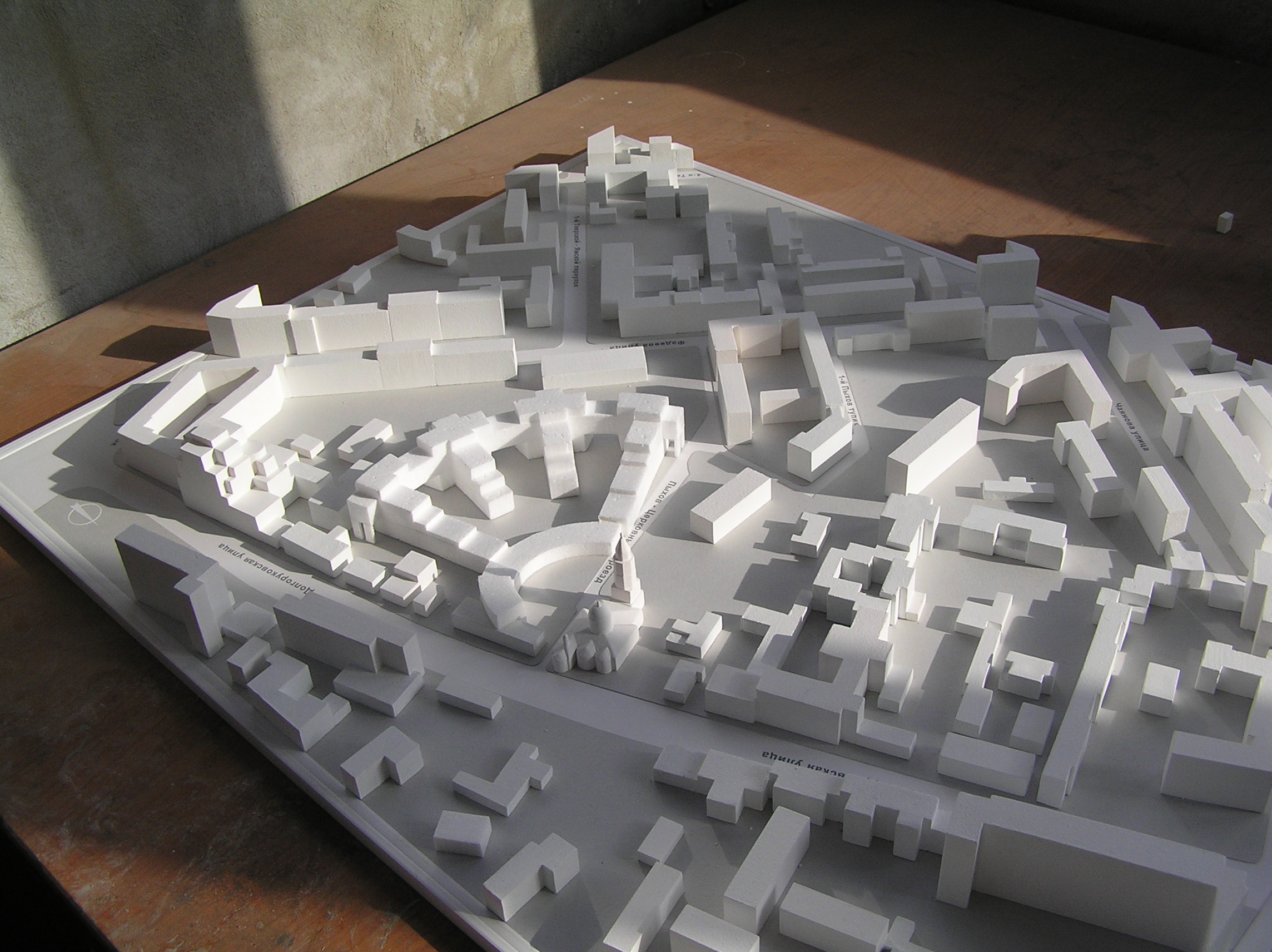 градостроительство. макет из пенопласта.